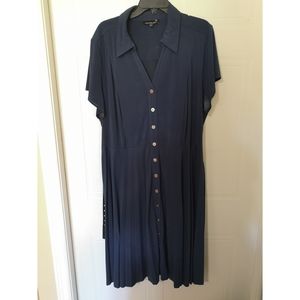 Laura Plus Navy Shirt Dress with belt
